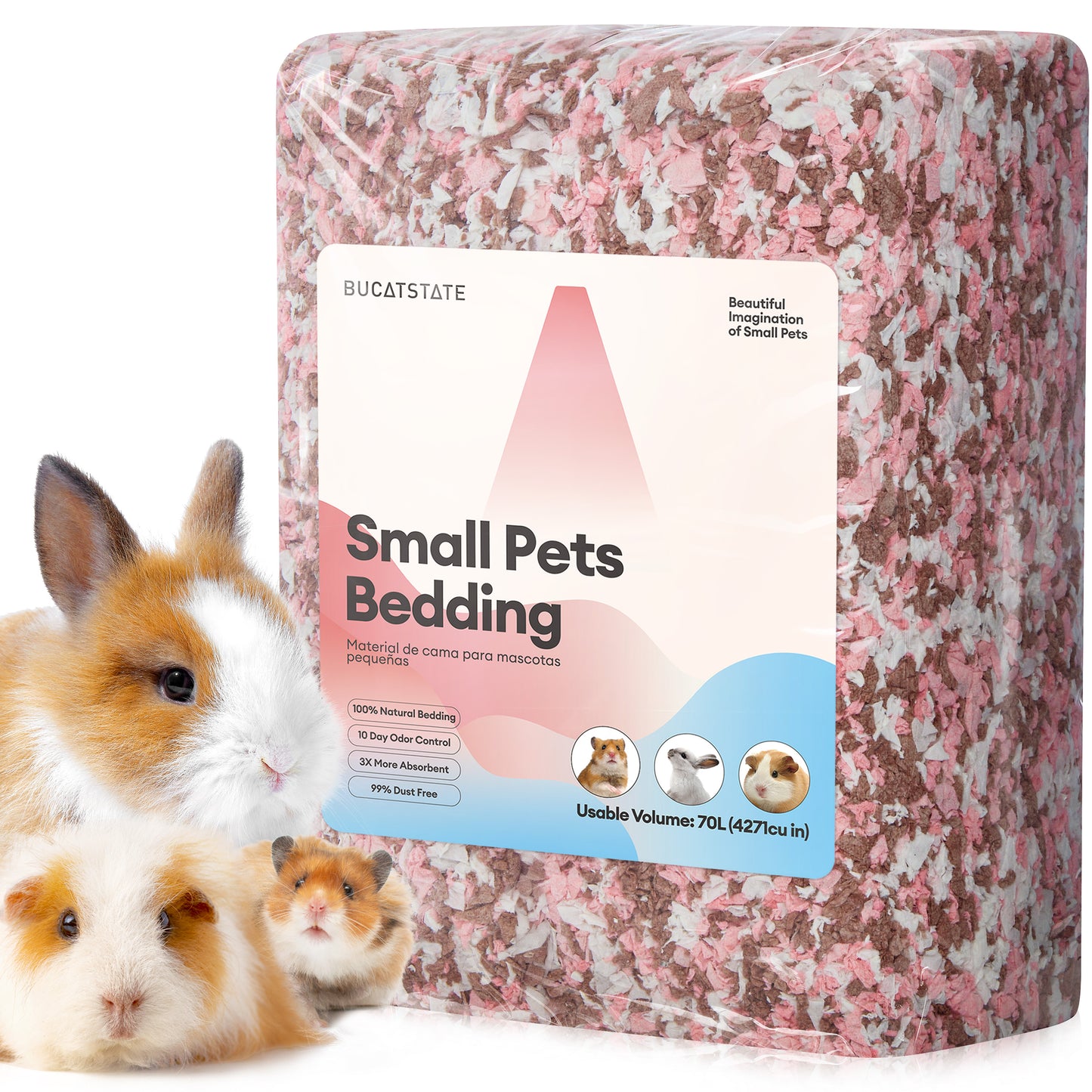 BUCATSTATE Natural Paper Small Pet Bedding with Christmas Special Edition (20L/50L/70L)
