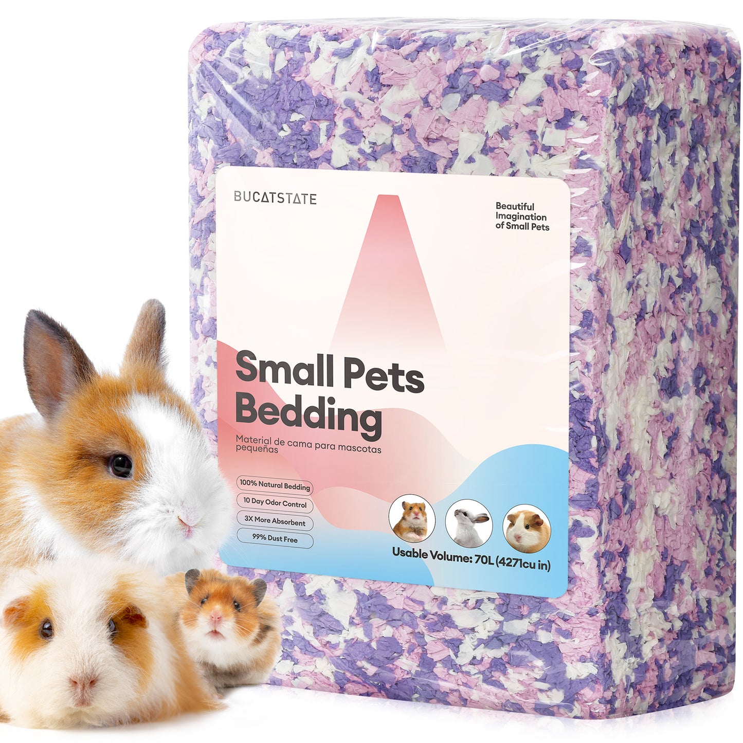 BUCATSTATE Natural Paper Small Pet Bedding with Christmas Special Edition (20L/50L/70L)