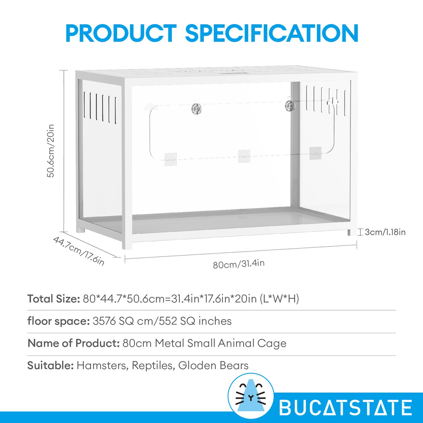 BUCATSTATE Metal Small Animal Cage 2.0