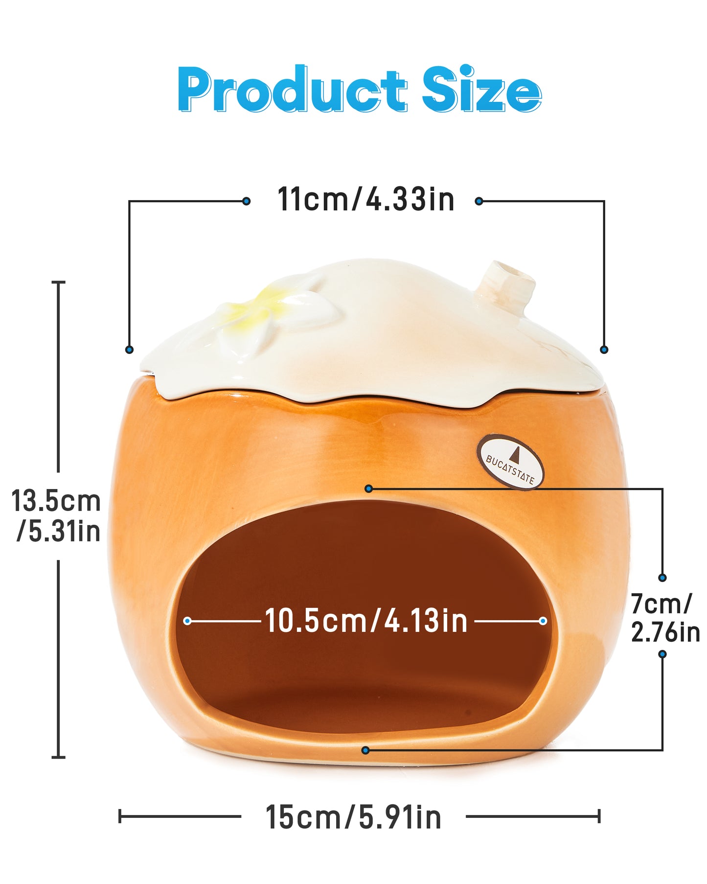BUCATSTATE Ceramic Hamster Hideout All-Season Used Cute Fruit Design