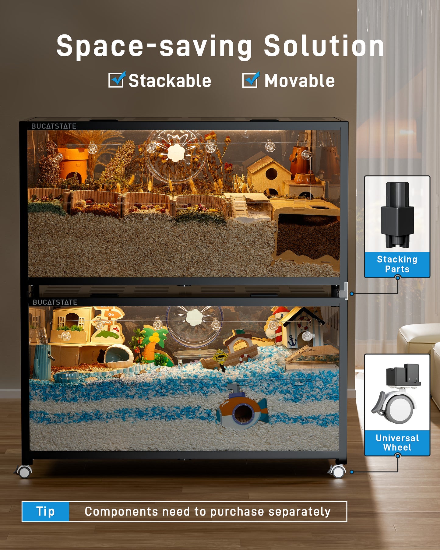 BUCATSTATE Metal Small Animal Cage 3.0 (100cm & 120cm)