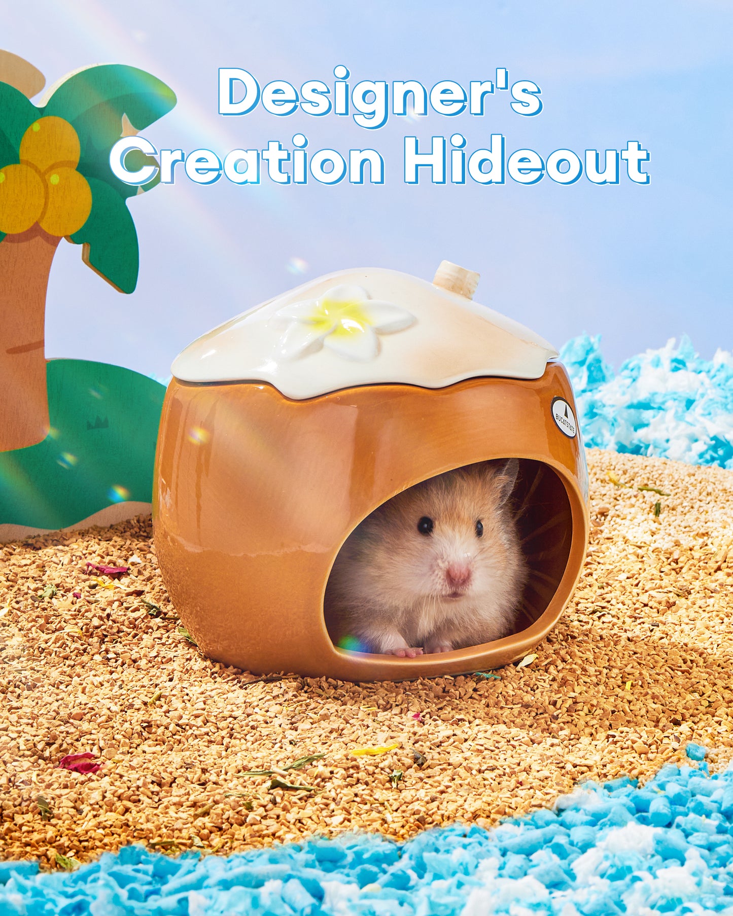 BUCATSTATE Ceramic Hamster Hideout All-Season Used Cute Fruit Design