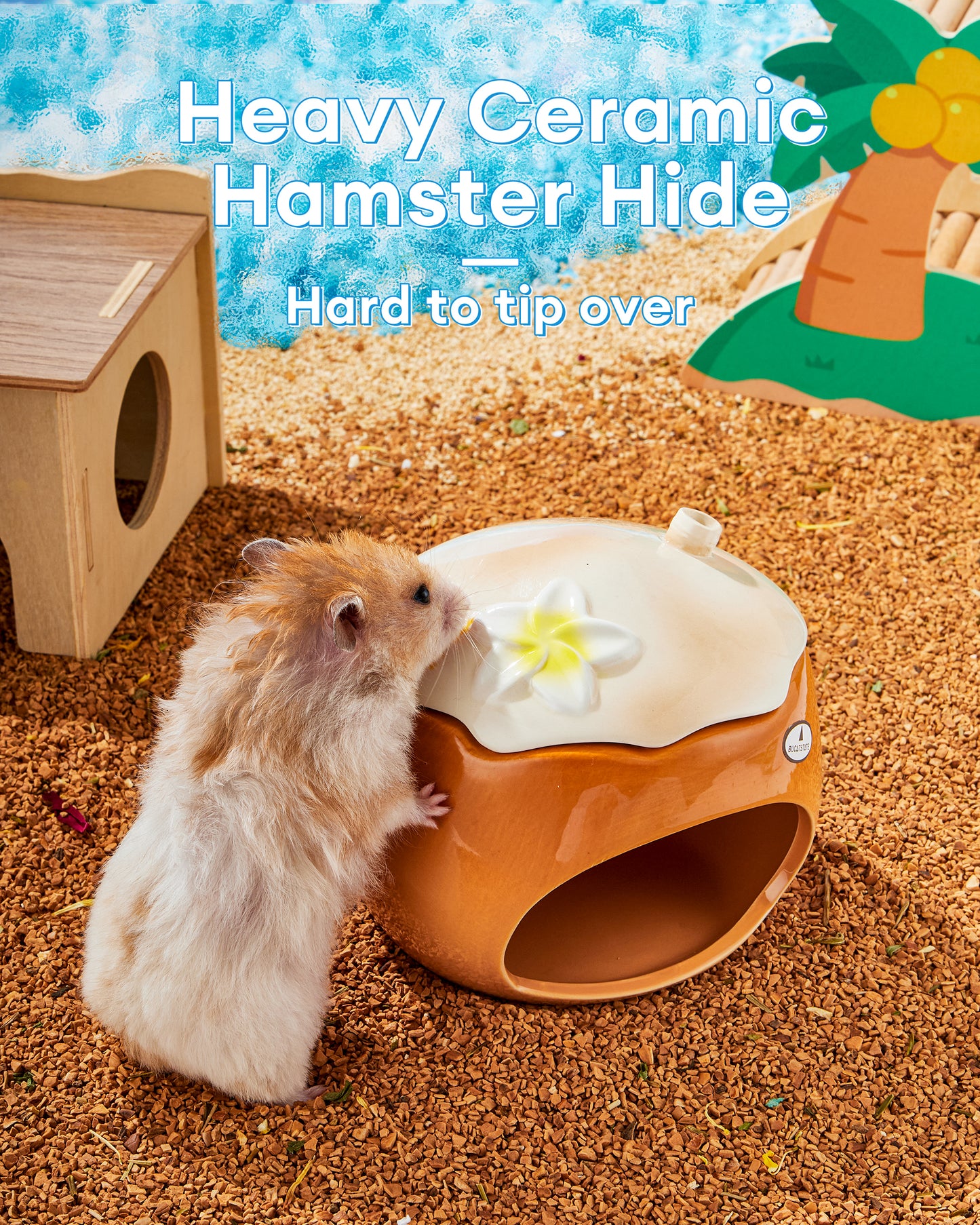 BUCATSTATE Ceramic Hamster Hideout All-Season Used Cute Fruit Design