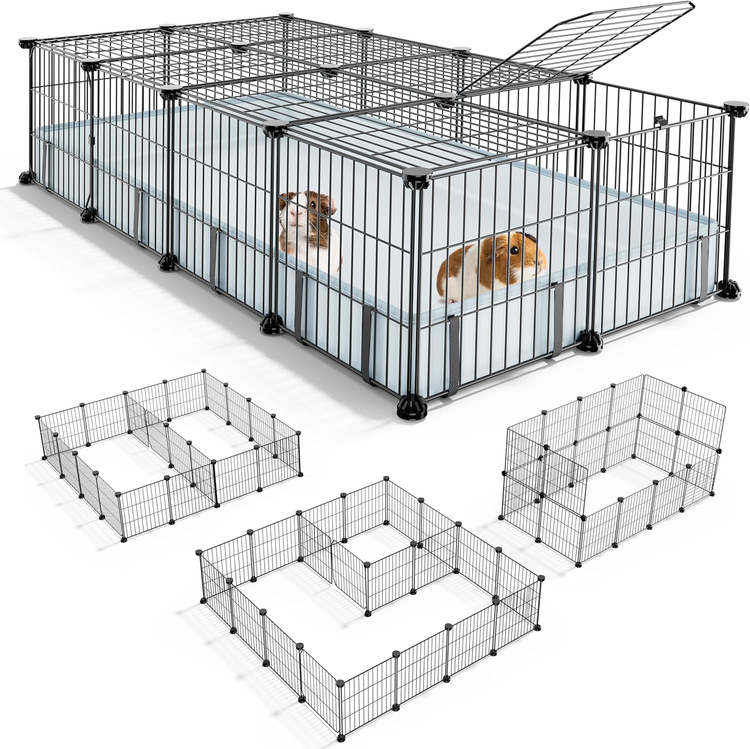 BUCATSTATE Guinea Pig Cages with Floor Mat, 20 Panels Guinea Pigs Play