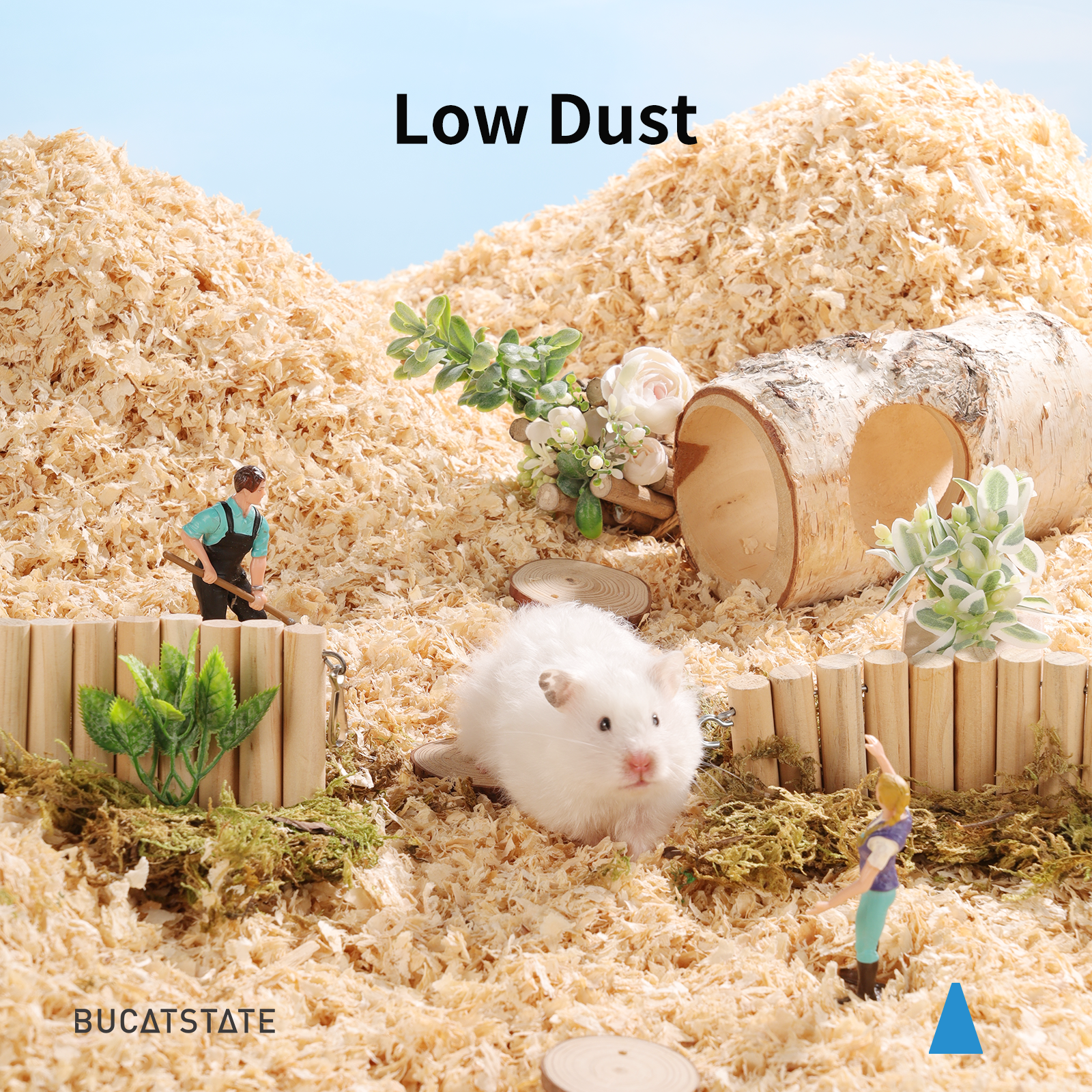 BUCATSTATE Birch Shaving Hamster Bedding Wooden Scent 1kg 2.2LBS