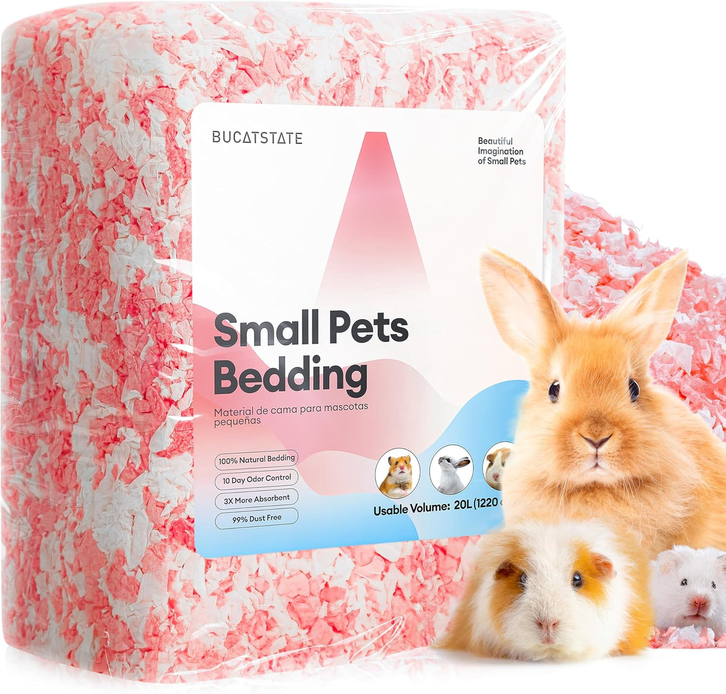 BUCATSTATE Natural Paper Small Pet Bedding with Christmas Special Edition (20L/50L/70L)