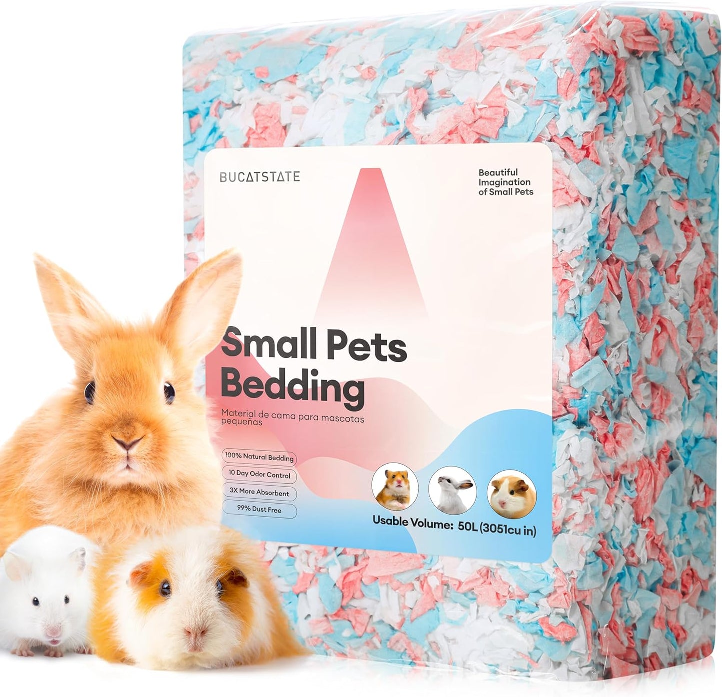 BUCATSTATE Natural Paper Small Pet Bedding with Christmas Special Edition (20L/50L/70L)