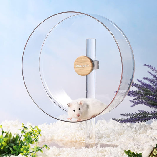 BUCATSTATE Super Silent Acrylic Hamster Wheel - 12.5 Inch/10.2 Inch