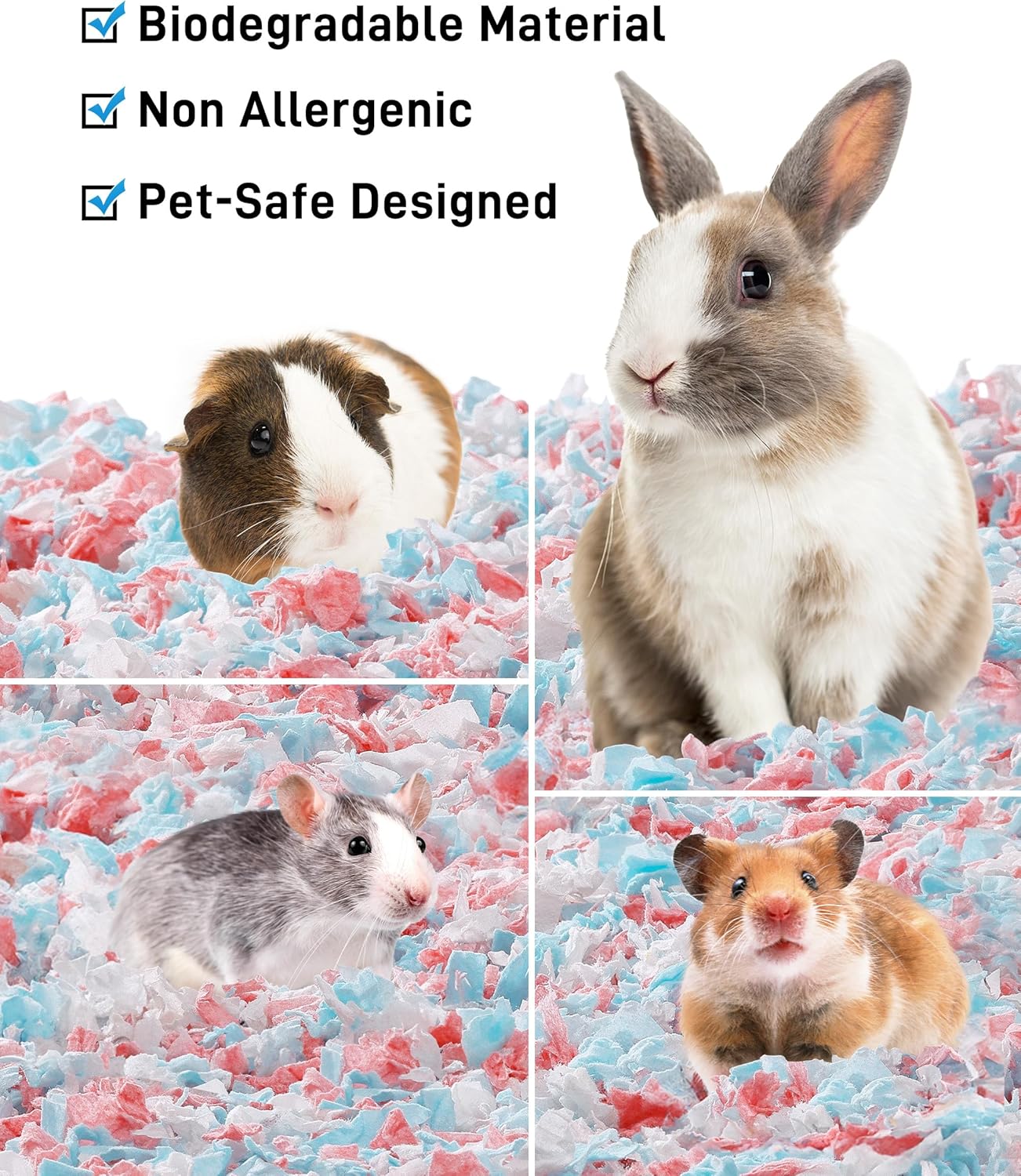 BUCATSTATE Natural Paper Small Pet Bedding with Christmas Special Edition (20L/50L/70L)