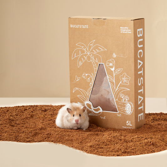 BUCATSTATE 5L Natural Coco Fiber Hamster Bedding, Soft Natural Coco Fiber Substrate for Small Pets & Dwarf Syrian Hamsters, Gerbils, Mice, Low-dust Hamster Hamsters