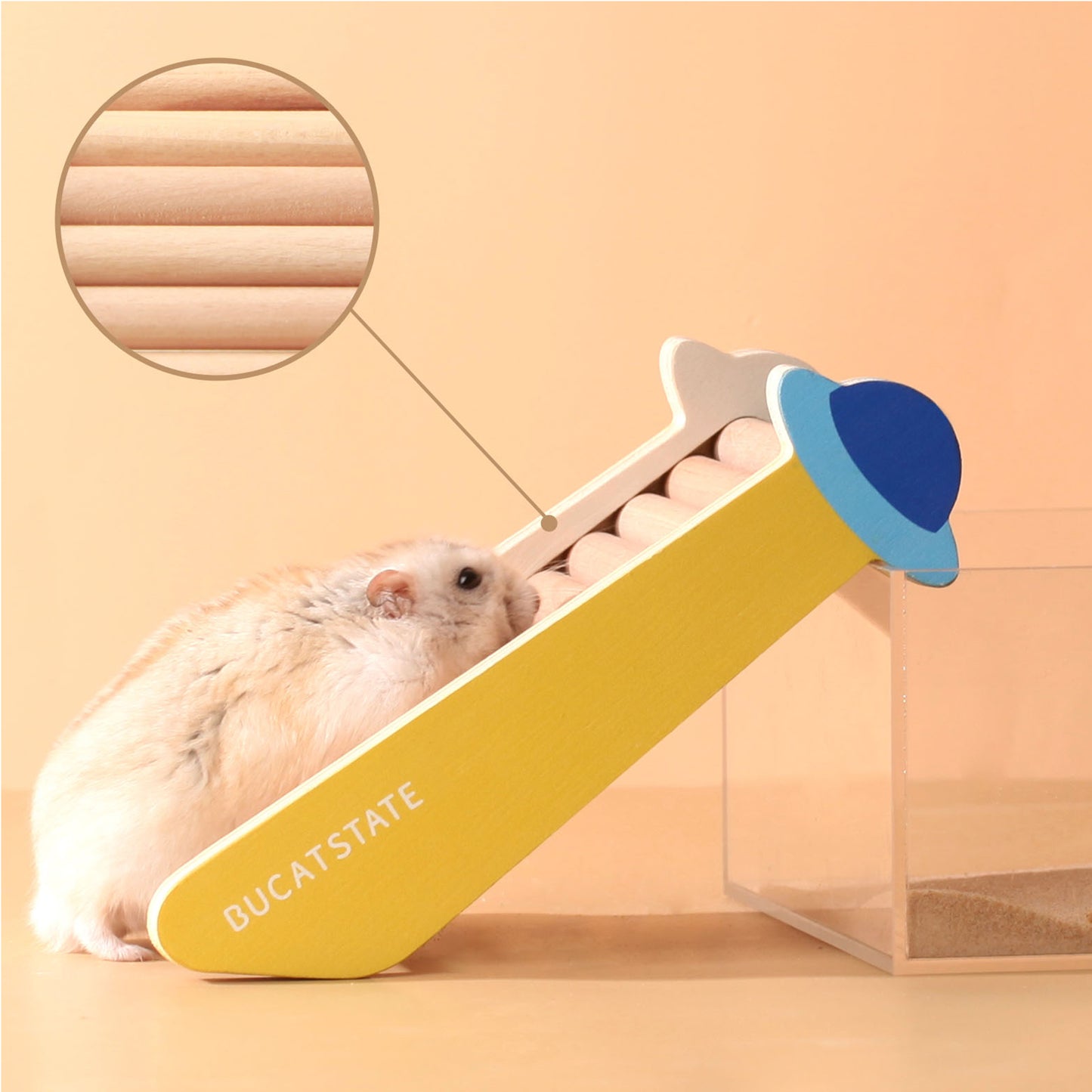 BUCATSTATE Hamster Climbing Ladder Wooden Toy