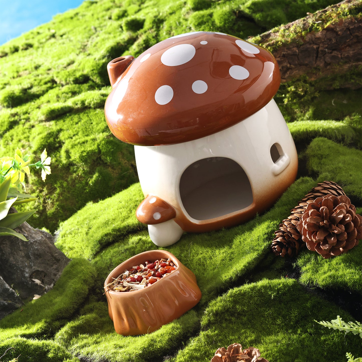 BUCATSTATE Mushroom Series Ceramic Hamster Supplies