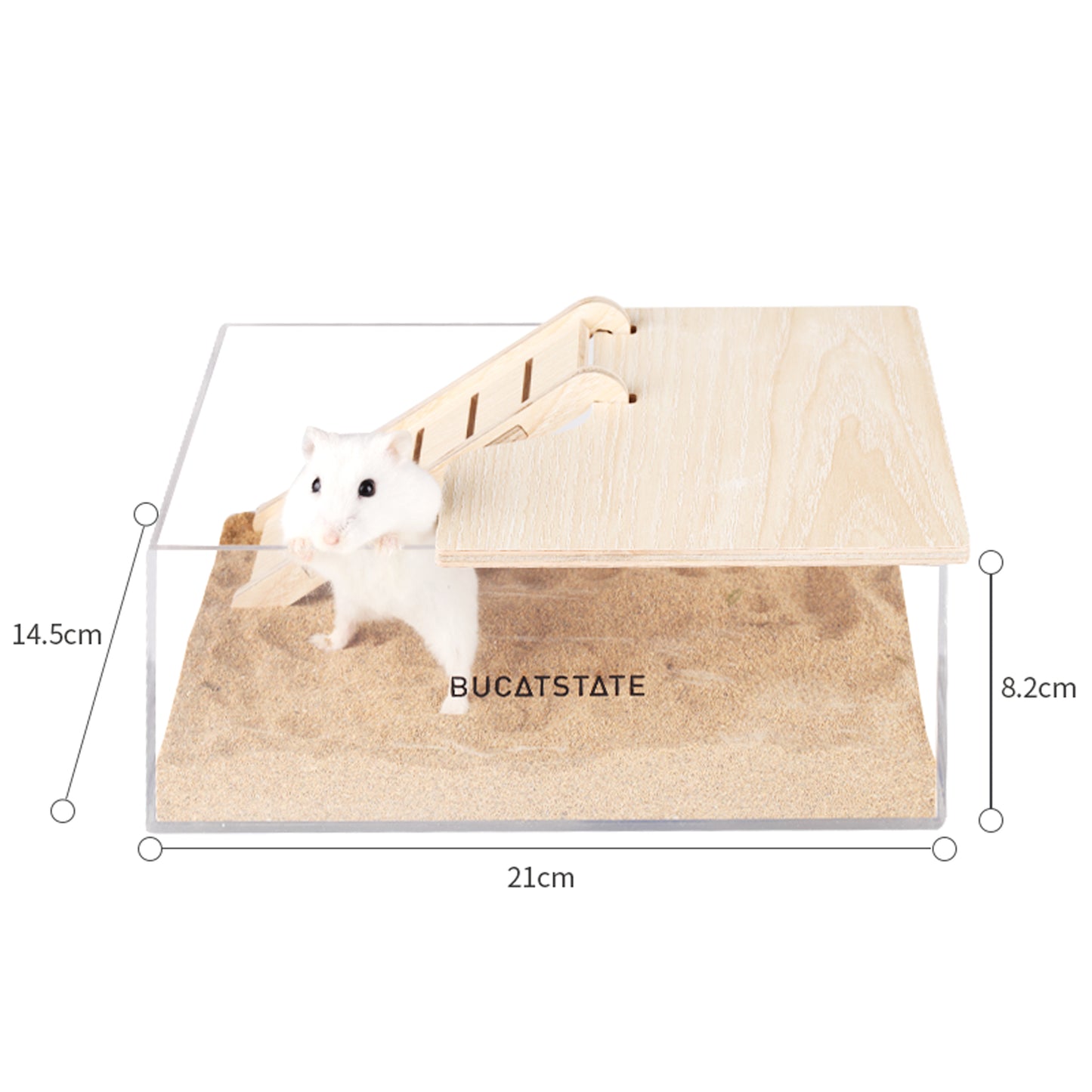 BUCATSTATE Hamster Sand Bath Container Acrylic with Ladder