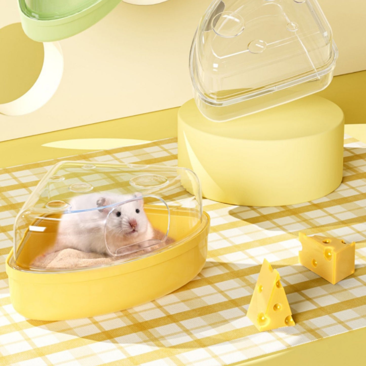 BUCATSTATE Hamster Sand Bath Container Cute Cheese Shaped