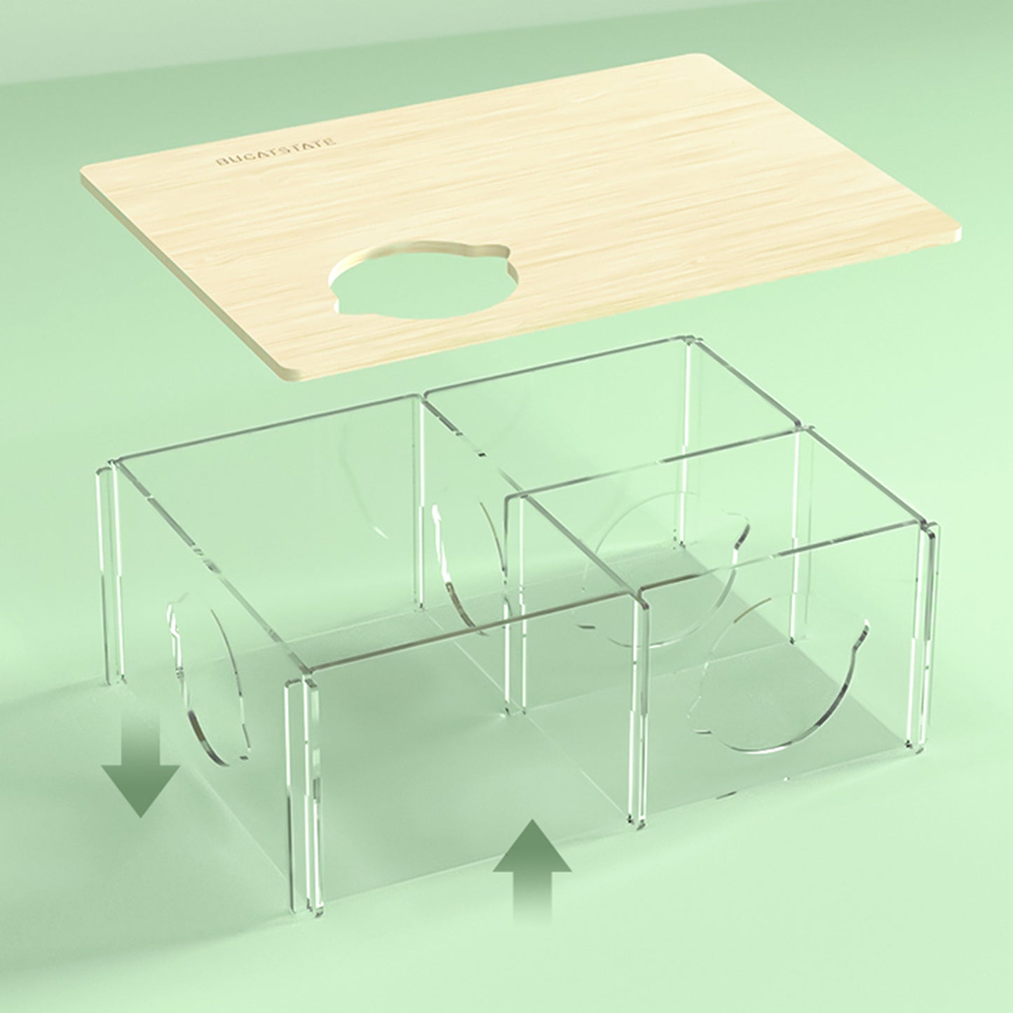 BUCATSTATE Acrylic Hamster Hideout 3-Chamber