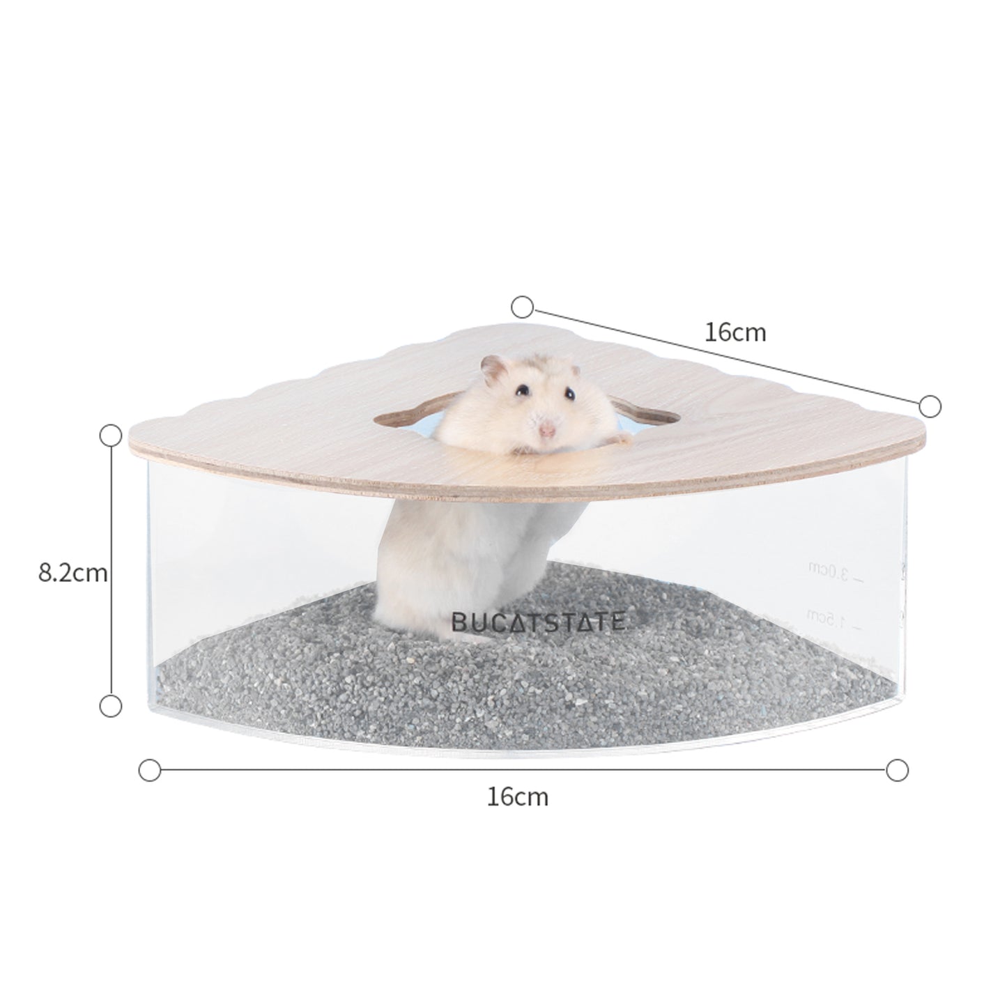 BUCATSTATE Hamster Sand Bath Container Acrylic with Ladder