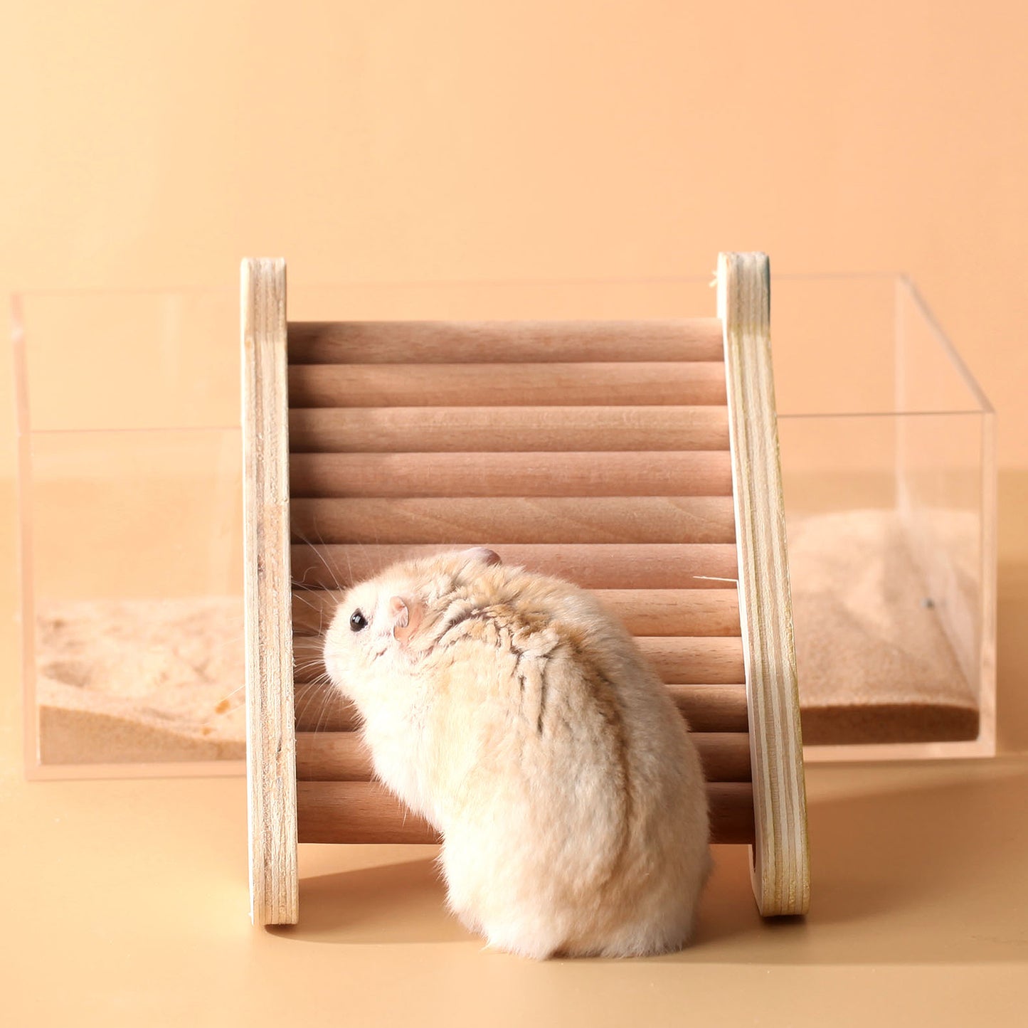 BUCATSTATE Hamster Climbing Ladder Wooden Toy