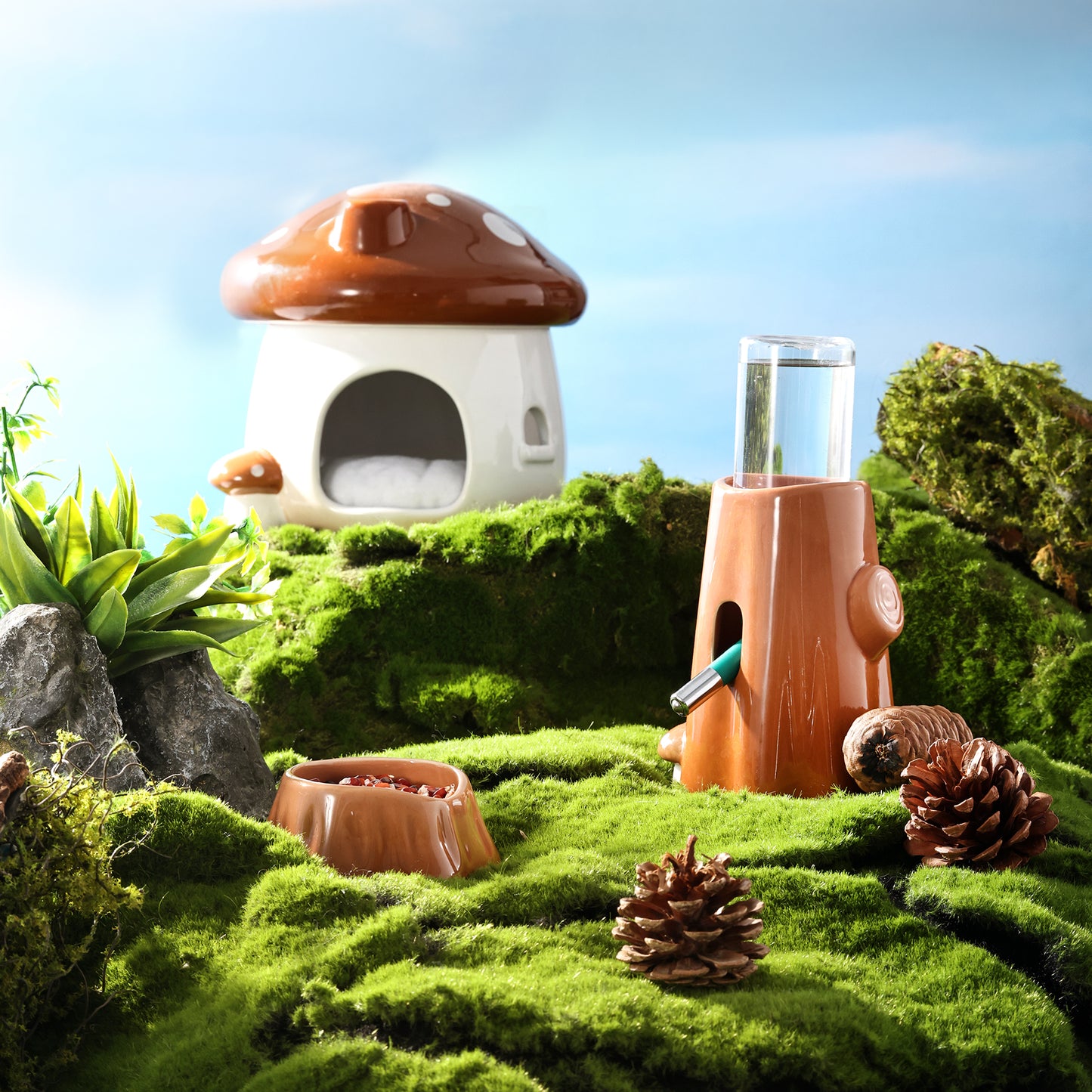 BUCATSTATE Mushroom Series Ceramic Hamster Supplies