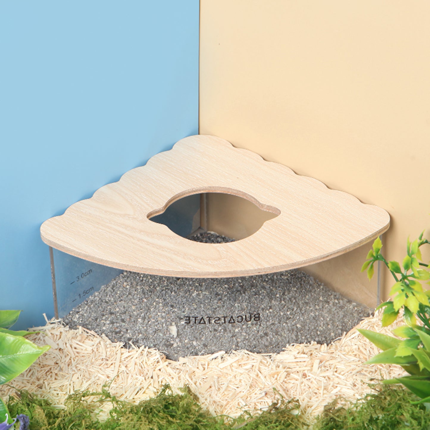 BUCATSTATE Hamster Sand Bath Container Acrylic with Ladder