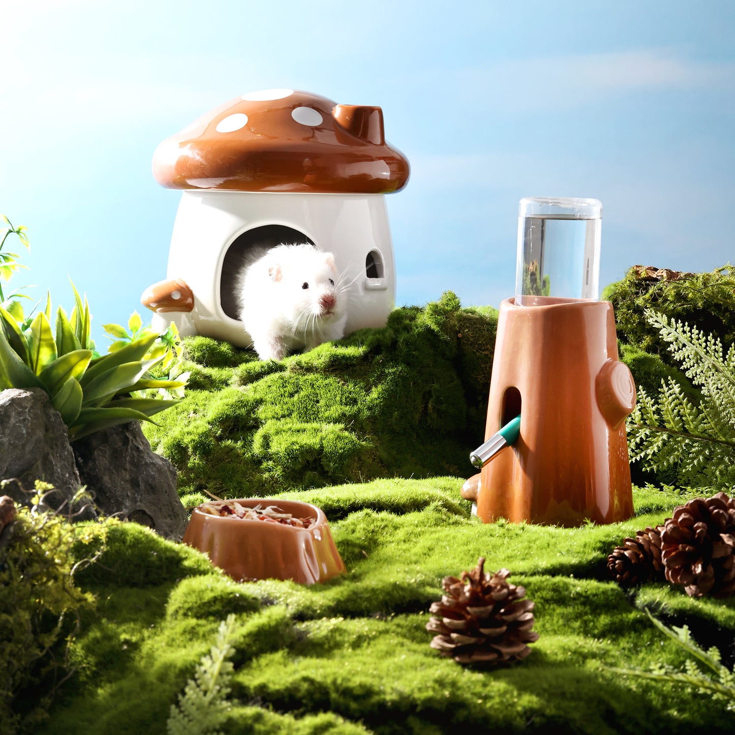 BUCATSTATE Mushroom Series Ceramic Hamster Supplies
