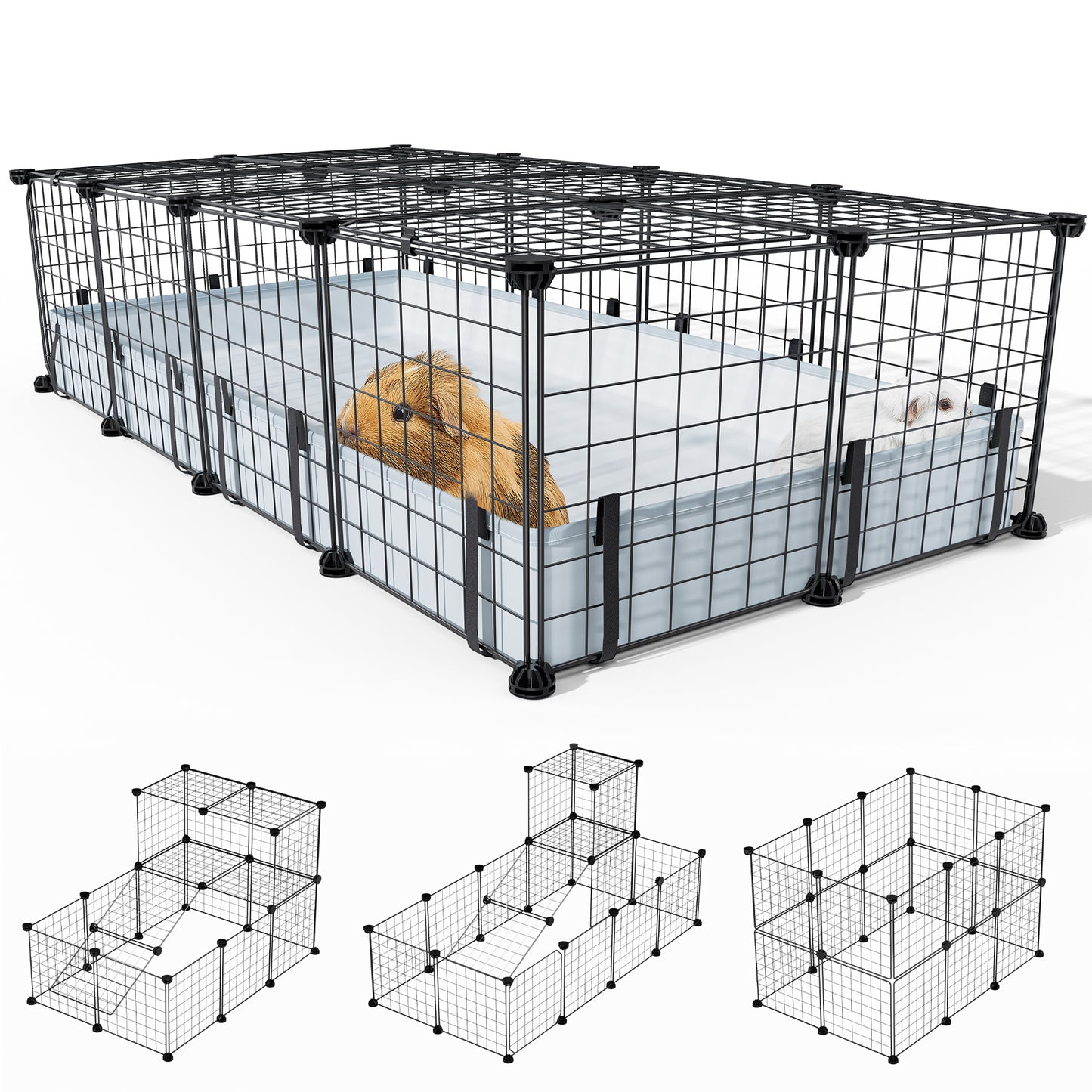 20 Panels Guinea Pigs Cages with Waterproof Mat (47" L*24" W*12" H), Suitable for Hedgehogs Bunny, Chinchillas