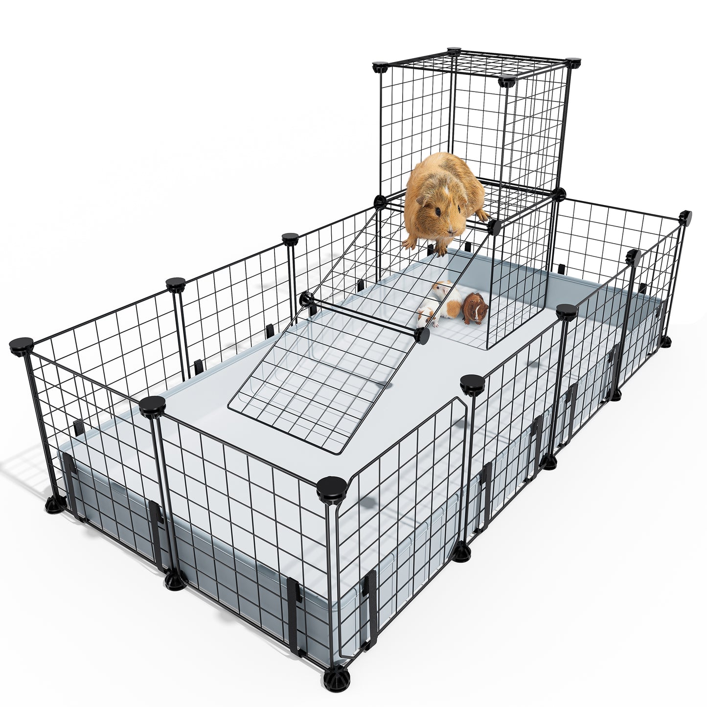 20 Panels Guinea Pigs Cages with Waterproof Mat (47" L*24" W*12" H), Suitable for Hedgehogs Bunny, Chinchillas