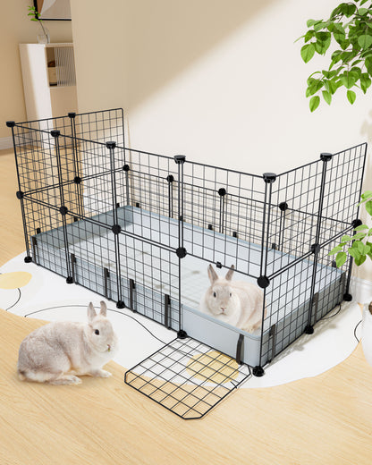 20 Panels Guinea Pigs Cages with Waterproof Mat (47" L*24" W*12" H), Suitable for Hedgehogs Bunny, Chinchillas