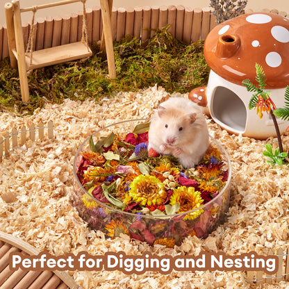 BUCATSTATE 5L Natural Flower & Hamster Bedding Soft Natural Bedding for Hamster Enrichment for Small Pets & Dwarf Syrian Hamsters, Gerbils, Mice,