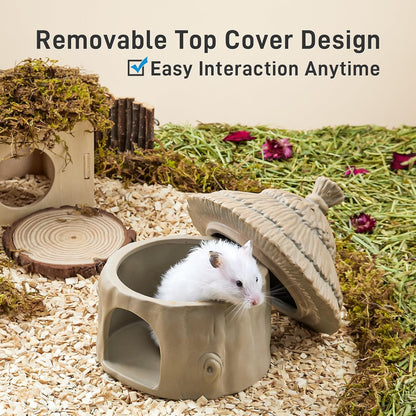 BUCATSTATE Hamster Stump Ceramic Hideout