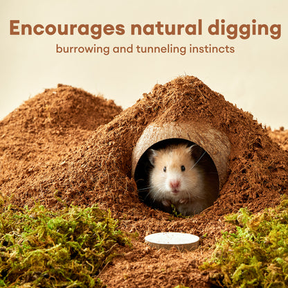BUCATSTATE 5L Natural Coco Fiber Hamster Bedding, Soft Natural Coco Fiber Substrate for Small Pets & Dwarf Syrian Hamsters, Gerbils, Mice, Low-dust Hamster Hamsters