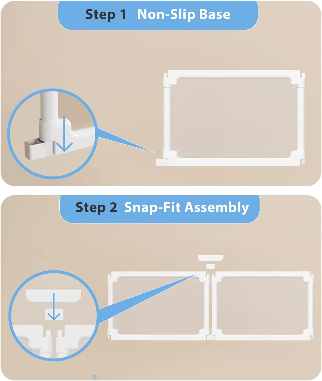 BUCATSTATE Acrylic Small Animal Playpen: 2 Size Options (7.8 & 15.5 sq ft) | Spacious Transparent Habitat, Easy Tool-Free Setup with Door for Rabbits, Guinea Pigs, Hedgehogs, Quail
