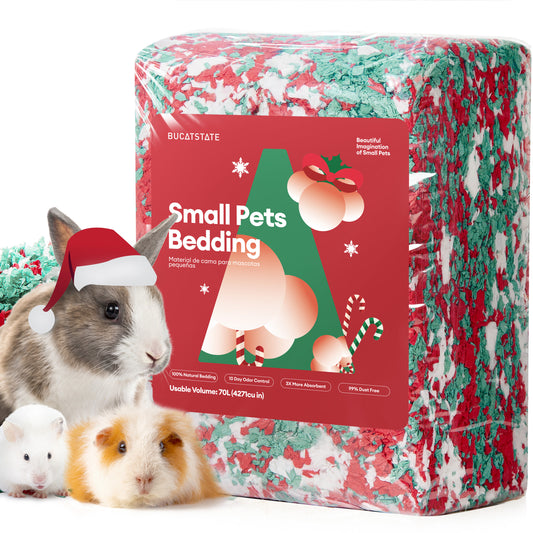 BUCATSTATE Natural Paper Small Pet Bedding with Christmas Special Edition (20L/50L/70L)