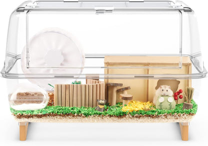 BUCATSTATE Hamster Fully Transparent Cage  25.5L x 16.5W x 13.8H inches (65cm x 42cm x 37cm)