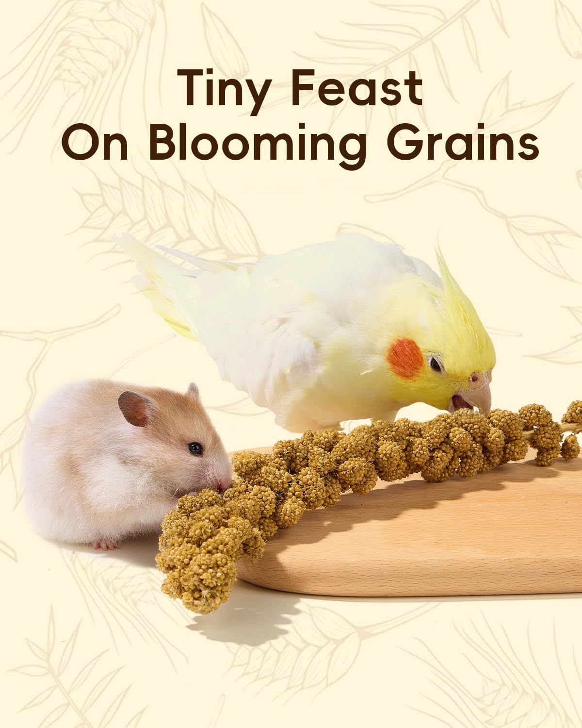 BUCATSTATE  Nature Flower Herb Hamster Bedding Cage Habitat Decor Grain Sprays for Syrian Dwarf Hamsters Gerbils Mice
