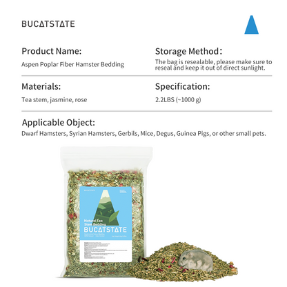 BUCATSTATE Tea Polyphenol Hamster Bedding-1kg/2.2LBS