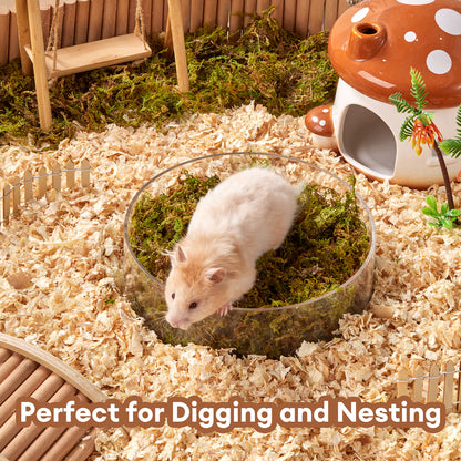 BUCATSTATE 5L Hamster Bedding, Natural Forest Moss Hamster Bedding Odor Control, Nature Hamsters Substrate Cage Accessories for Dwarf Syrian Hamsters, Mice, Gerbils (Dried Moss)