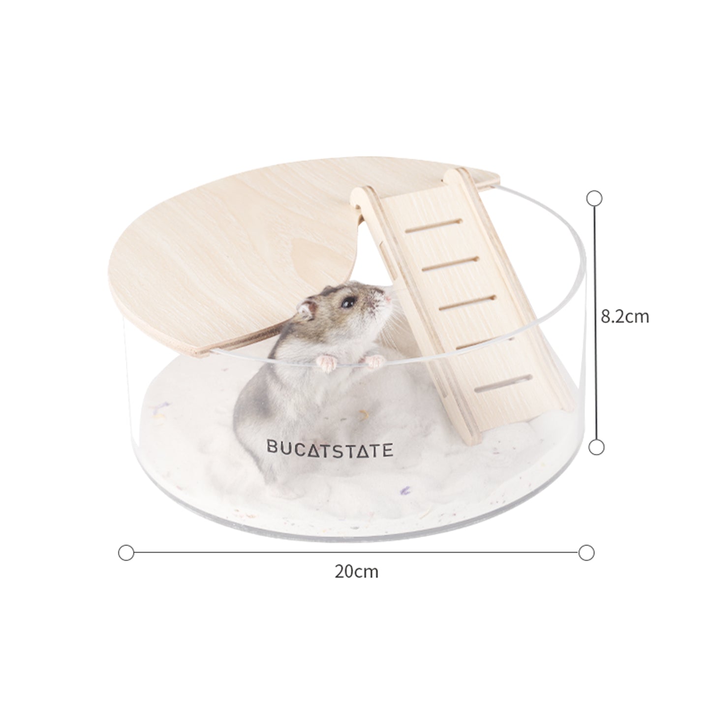 BUCATSTATE Hamster Sand Bath Container Acrylic with Ladder