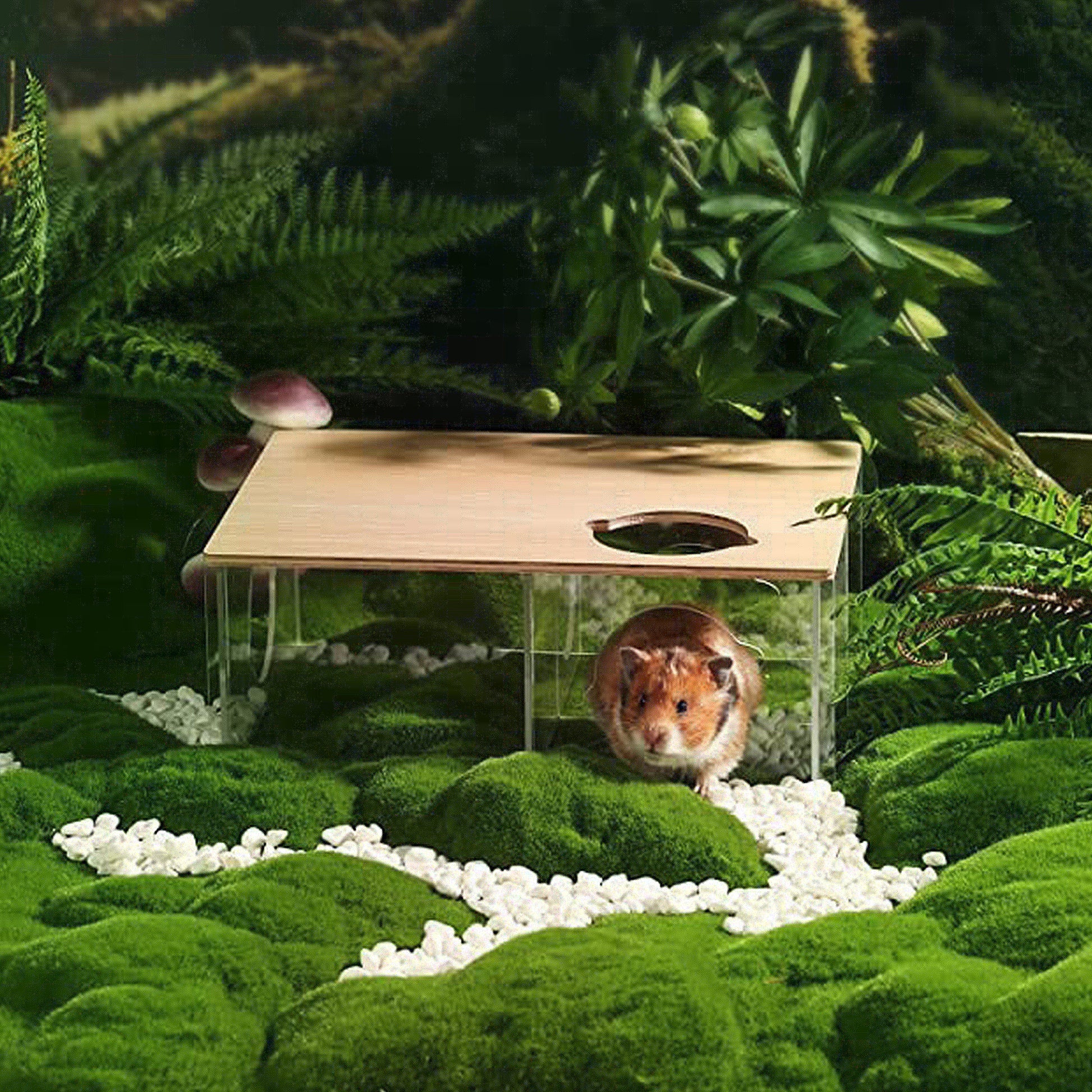 BUCATSTATE Acrylic Hamster Hideout 3-Chamber