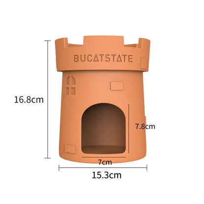 BUCATSTATE Castle Shape Ceramic Hamster Hideout Hamster Cool Nest
